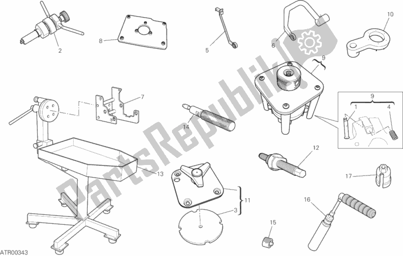 Tutte le parti per il 01b - Strumenti Di Servizio Per Officina del Ducati Superbike 959 Panigale ABS Thailand 2016